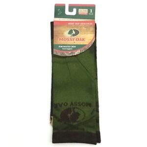MOSSY OAK BROWN GREEN SUBLIMATED CREW ARCH SUPPORT SOCKS 1-PAIR NWT